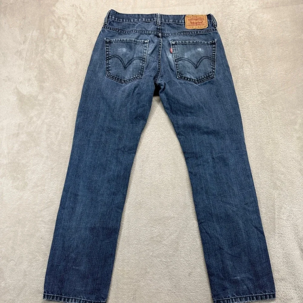 Levi's 511 Jeans Mens 32x30 Skinny Jeans 32x30 Blue Distressed Faded‎ Dark Denim